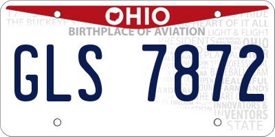 OH license plate GLS7872