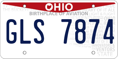 OH license plate GLS7874