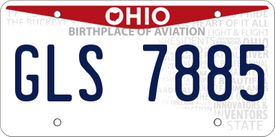 OH license plate GLS7885