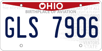 OH license plate GLS7906