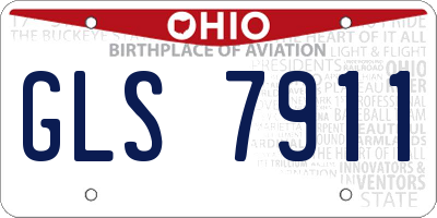 OH license plate GLS7911