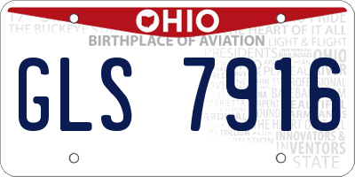 OH license plate GLS7916
