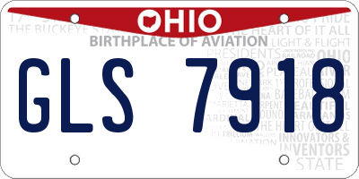 OH license plate GLS7918