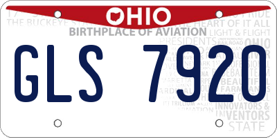 OH license plate GLS7920