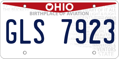 OH license plate GLS7923