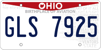 OH license plate GLS7925