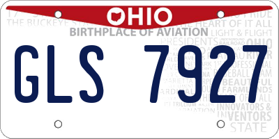 OH license plate GLS7927