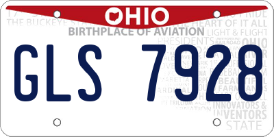 OH license plate GLS7928