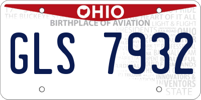OH license plate GLS7932