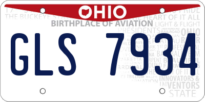 OH license plate GLS7934