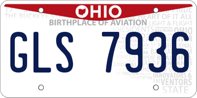 OH license plate GLS7936