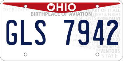 OH license plate GLS7942