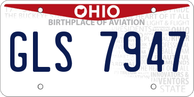 OH license plate GLS7947