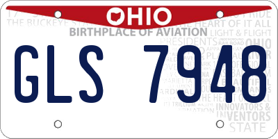 OH license plate GLS7948