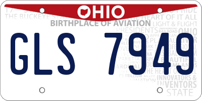 OH license plate GLS7949