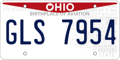OH license plate GLS7954