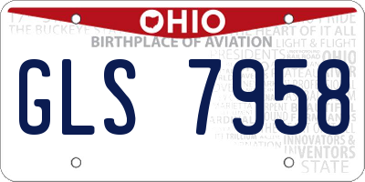 OH license plate GLS7958