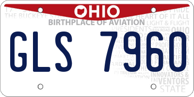 OH license plate GLS7960