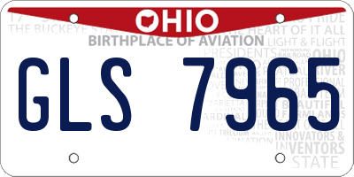 OH license plate GLS7965