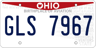OH license plate GLS7967