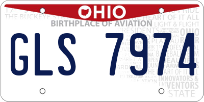 OH license plate GLS7974