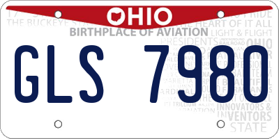 OH license plate GLS7980