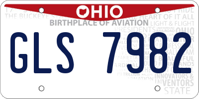 OH license plate GLS7982