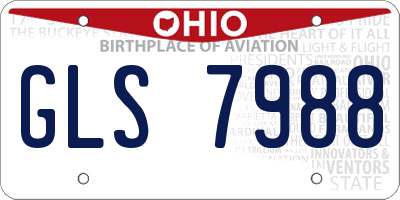 OH license plate GLS7988