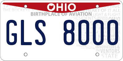 OH license plate GLS8000