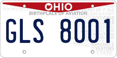 OH license plate GLS8001