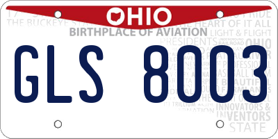 OH license plate GLS8003