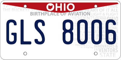 OH license plate GLS8006