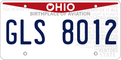 OH license plate GLS8012
