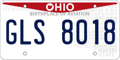 OH license plate GLS8018