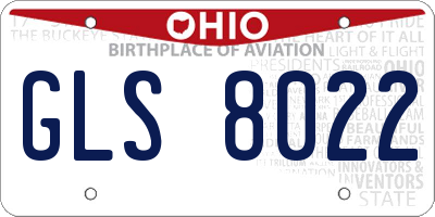 OH license plate GLS8022