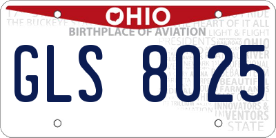 OH license plate GLS8025
