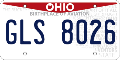 OH license plate GLS8026