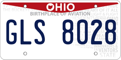 OH license plate GLS8028