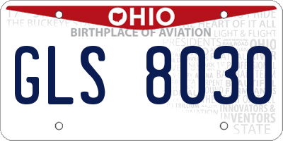 OH license plate GLS8030