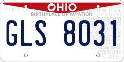 OH license plate GLS8031