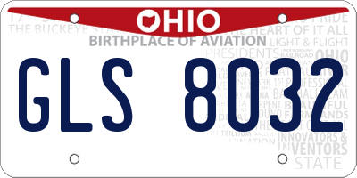 OH license plate GLS8032