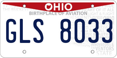 OH license plate GLS8033