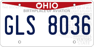 OH license plate GLS8036