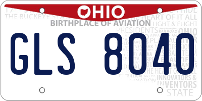 OH license plate GLS8040