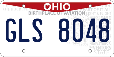 OH license plate GLS8048