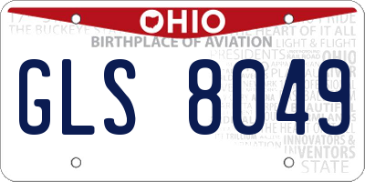 OH license plate GLS8049