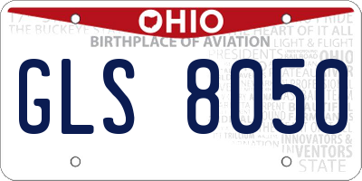 OH license plate GLS8050