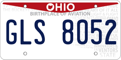 OH license plate GLS8052