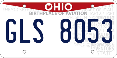 OH license plate GLS8053