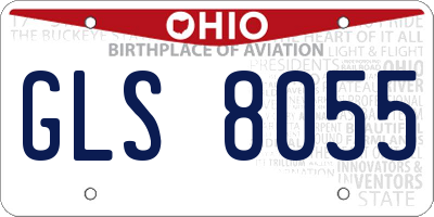 OH license plate GLS8055